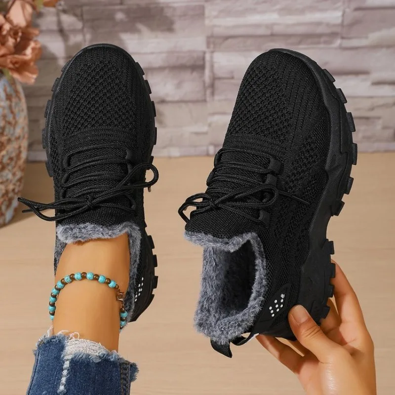 Sneakers termiche da donna per - Knit Fabric Lace Up Sneakers recensione e prezzo