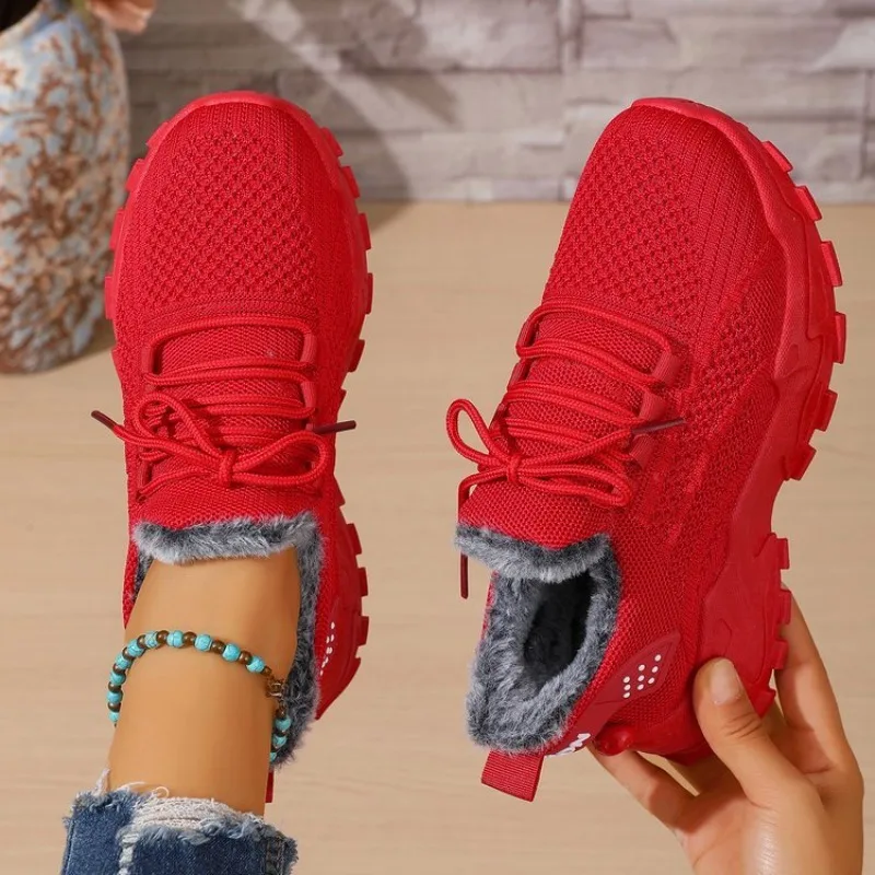 Sneakers termiche da donna per - Knit Fabric Lace Up Sneakers recensione e prezzo